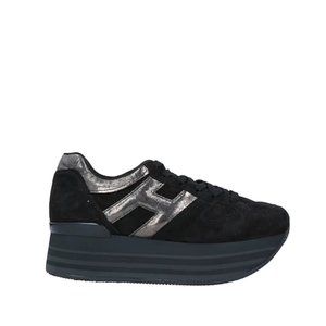 HOGAN Maxi Platform Sneaker black on black suede made in Italy Size 37.5